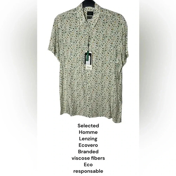 Selected Homme,men shirt L,XL,XXL.Short sleeve shirt, viscose Lenzing,travel NWT - Picture 1 of 9